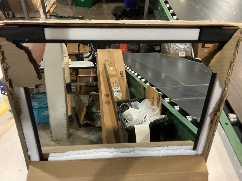 Condition photo showing New/Like New for kosmonia 48x14 inch full length tempered glass door mirror - over the door hanging, no drill installation, suitable for bedroom & closet, sturdy hanging design frame-black 48"l x 14"w