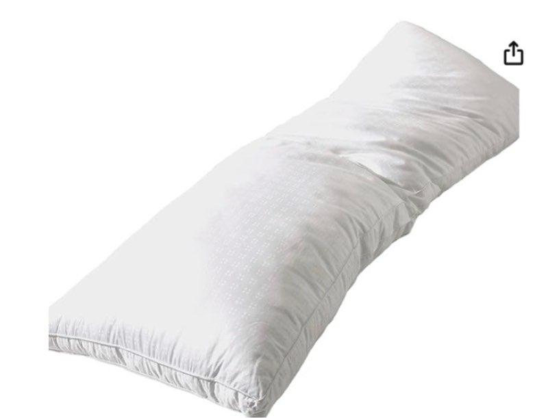 Maxi Almohada de cama tamaño corporal de lujo, ultra suave y cómoda, versátil para quienes duermen de lado, espalda y boca abajo, parte superior de algodón de 300 hilos, paquete individual, almohada
