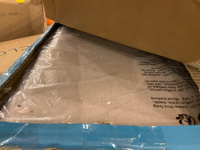 Condition photo showing As Is for VECELO Full Bed Frame with Upholstered Wingback Headboard, Heavy-Duty Platform Bedframe with Chargin