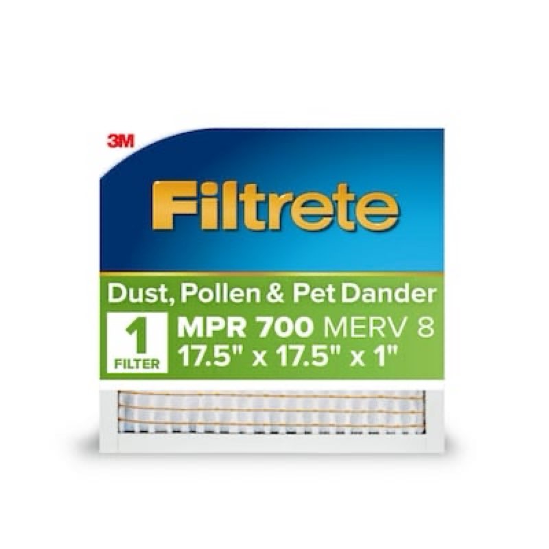 filtrete 17 .5x 19.5x 1 merv 4      700 mpr dust, pollen, and pet dander reduction electrostatic air filter