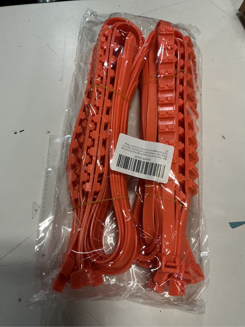 Condition photo showing New/Like New for 20pack snow tire chains reusable anti-skid car winter wheels chain universal cable tire belts, orange non-slip zip tie tires chain emergency for auto pickup trucks suv