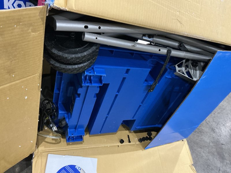 Condition photo showing As Is for kobalt 15-amp 10-in corded sliding table tile saw with stand (charger not included)