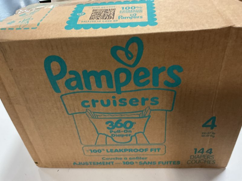 Condition photo showing New/Like New for pampers diapers - cruisers 360 - size 4, 144 count, babyproof up to 100% leakproof pull-on diaper size 4 144