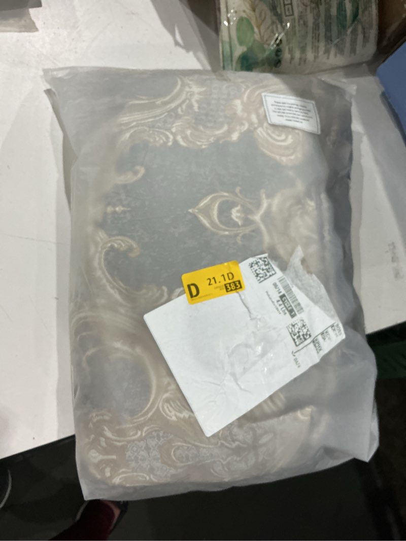 Condition photo showing Good Condition for loom and mill luxury sofa covers, classic damask jacquard thick chenille couch cover furniture protector with lace edge and handmade tassels for pet, dogs and cats (grey, 71x118 inch) grey 71" x 118"