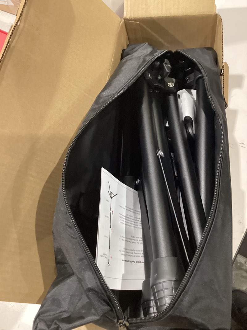 Condition photo showing Good Condition for innogear microphone stand, tripod boom arm floor mic stand height adjustable heavy duty with carrying bag 2 mic clips 3/8" to 5/8" adapter for singing podcast for blue yeti shure sm58 sm48 samson q2u 1