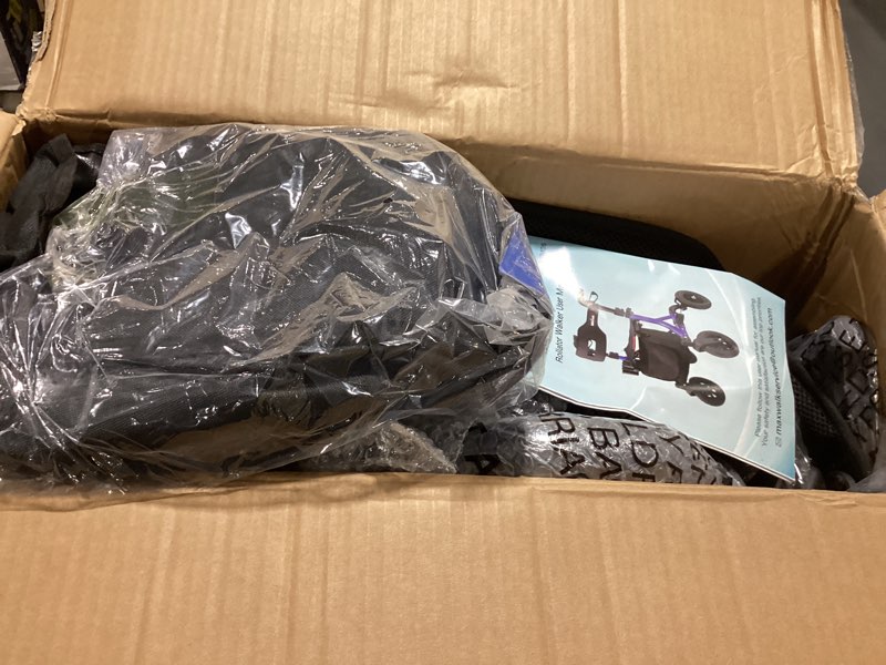 Condition photo showing As Is for Rollator Walker for Seniors, Foldable All Terrain Rolling Walker with seat, Aluminum Walkers with 10 inch Rubber Wheels, Built-in Cable, Cup Holder, Adjustable Handles and Backrest for Seniors, Black