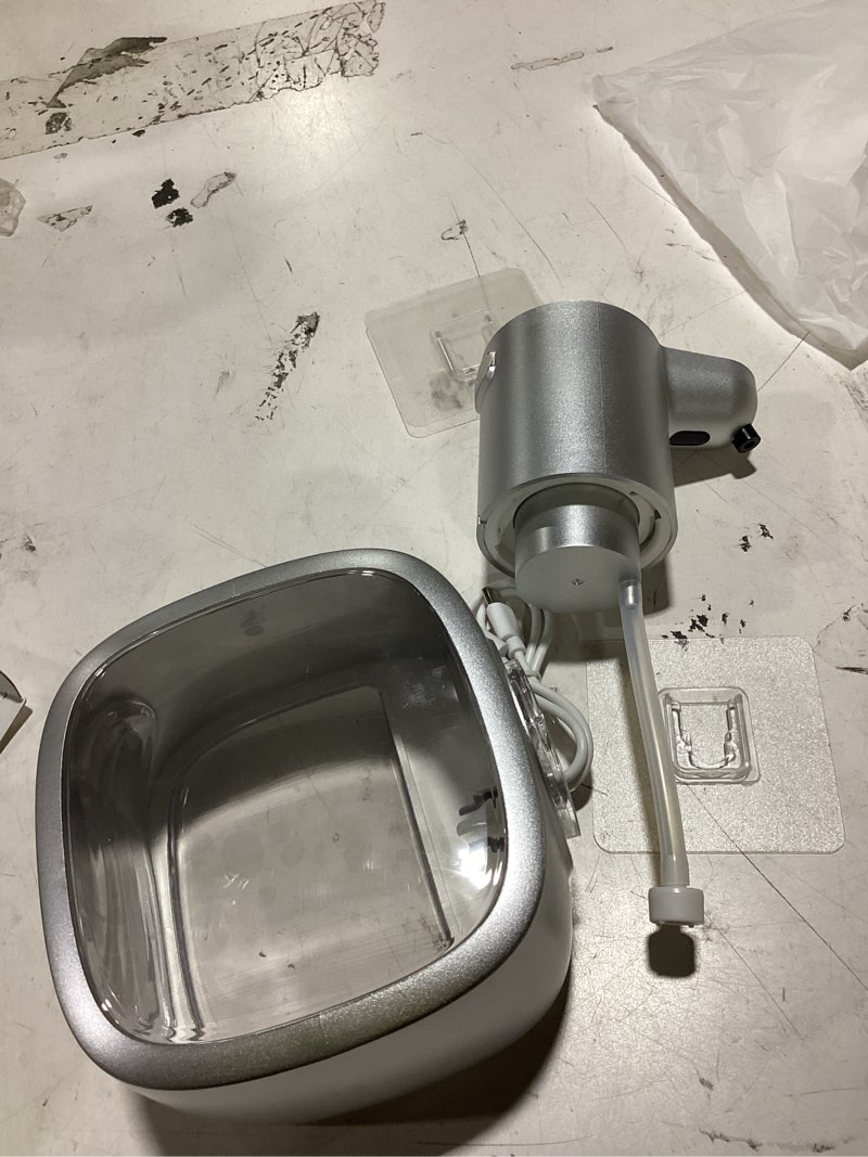 Condition photo showing As Is for automatic foaming soap dispenser, 17oz/500ml silver silver foam