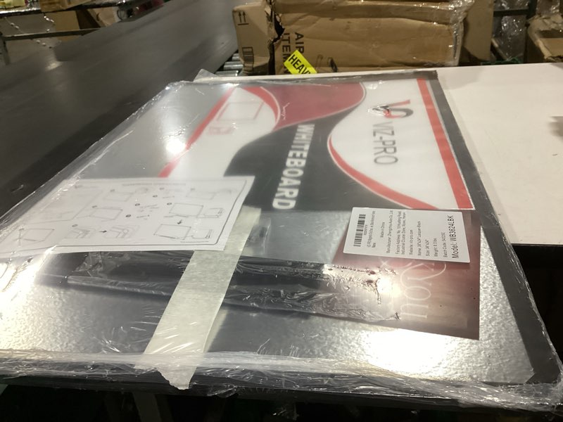 Condition photo showing New/Like New for viz-pro magnetic dry erase white board, 36 x 24 inches, black aluminium frame