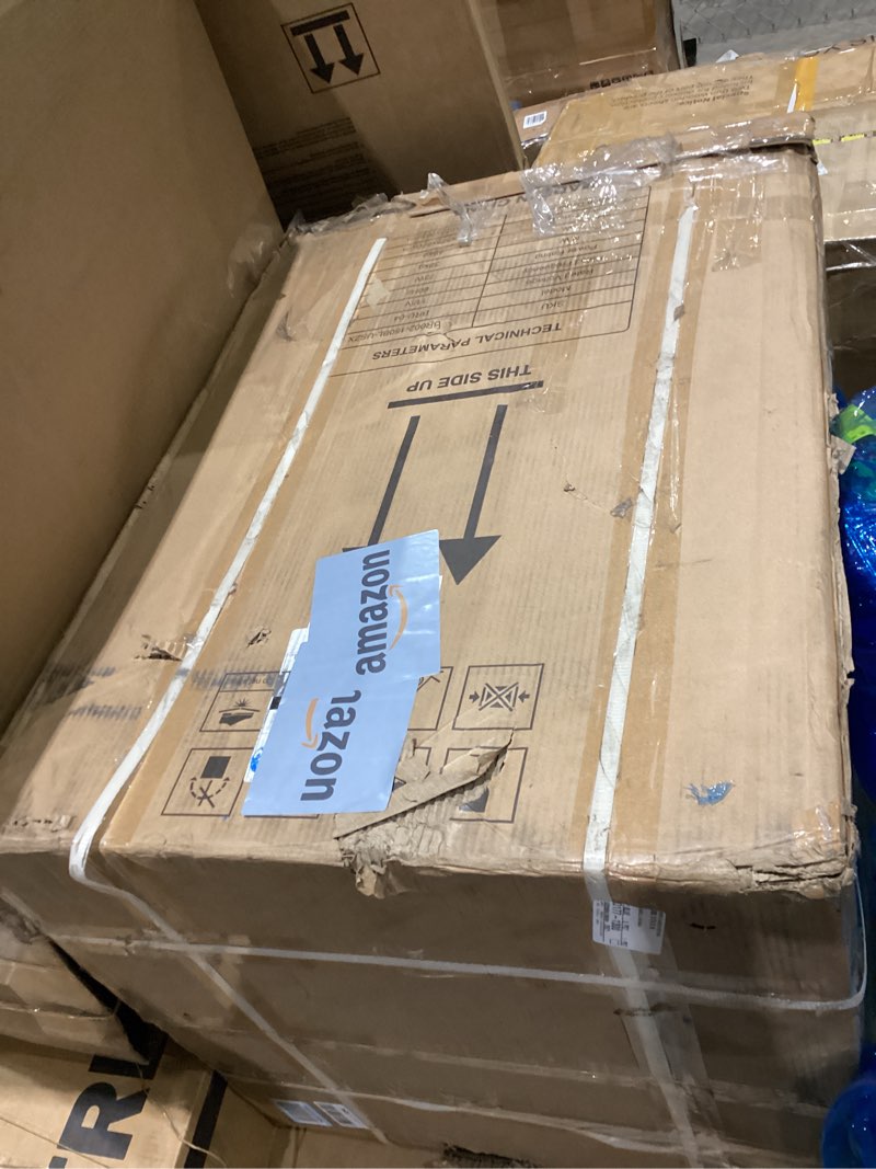 Condition photo showing As Is for 24 Inch Beverage Refrigerator, 180 Cans Under Counter Beverage Fridge with Glass Door, LED Light, Built-in or Freestanding Beer Fridge for Soda, Water, Wine - Home, Bar or Office