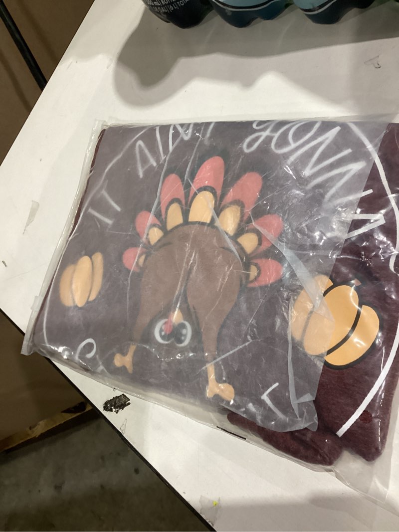 Condition photo showing New/Like New for Womens Thanksgiving Turkey Shirts Fall Thanksgiving Shirt Turkey Day T-Shirt A-darkred Large