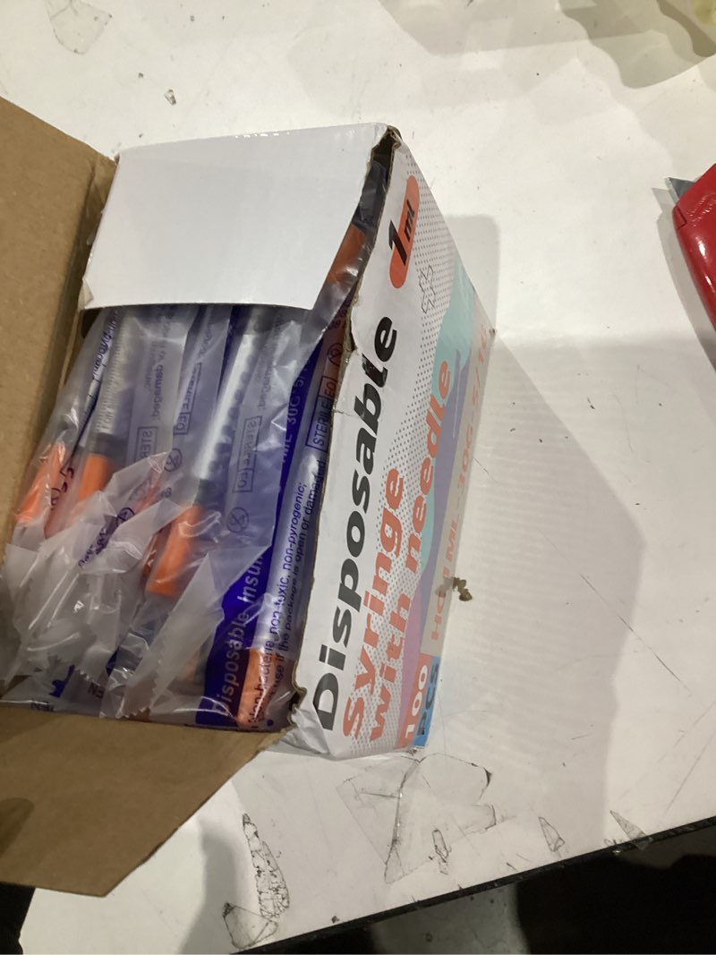 Condition photo showing New/Like New for 1ml 30G 5/16 Inch 8mm Syringe, U-100 Lab Syringes Individually Wrapped, Pack of 100 1ml-30g-5/16" 100 Pack
