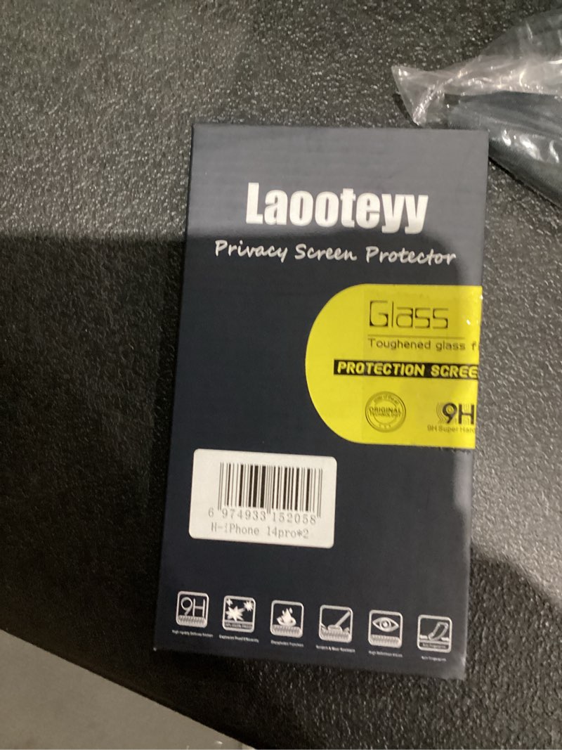 Condition photo showing New/Like New for 2 Pcs Dazzling Gradient Colorful Anti-Spy Tempered Glass Screen Protector, Electroplated Anti-Blue Light,HD Anti-scratch Privacy Protection (iPhone 14 Pro)