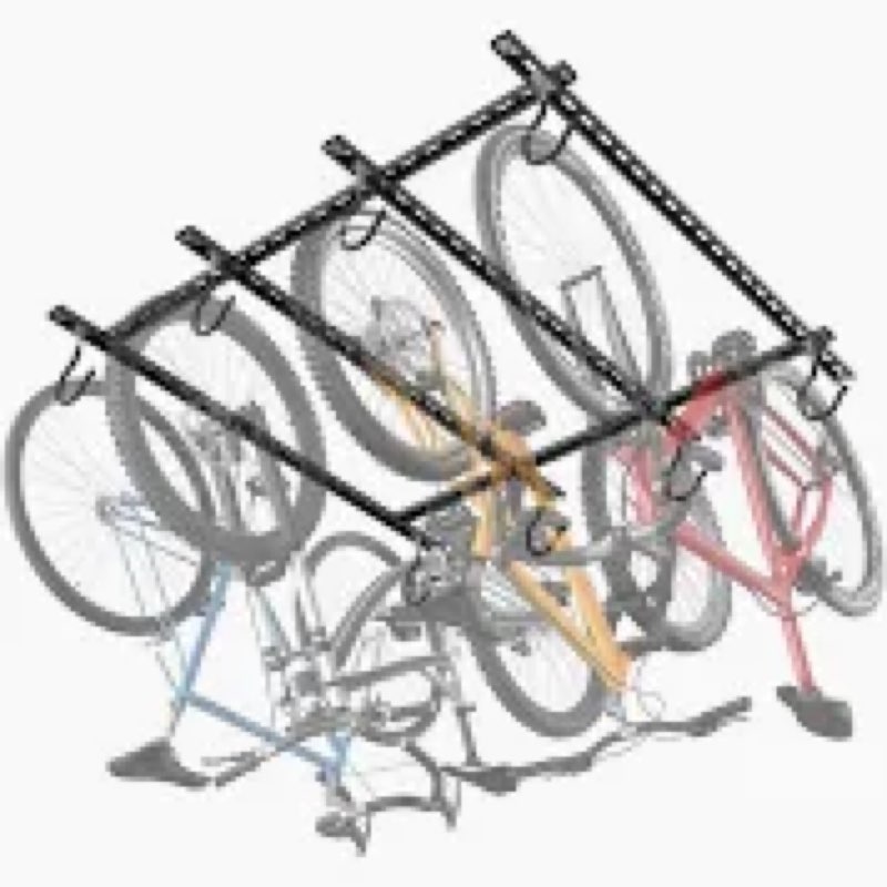 torack ceiling bike rack for garage, ceiling-mounted bicycle storage hooks for 4 bikes (horizontal) 