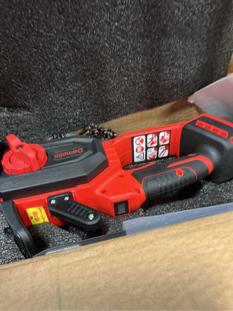 Condition photo showing Good Condition for 12"+16" 2-in-1 brushless electric chainsaw cordless compatible with milwaukee m18 battery, battery powered chainsaw with auto oiler, 2x 12''+16'' chains for tree/wood cutting pruning-only tool 12"&16" compatible with milwaukee m18 red
