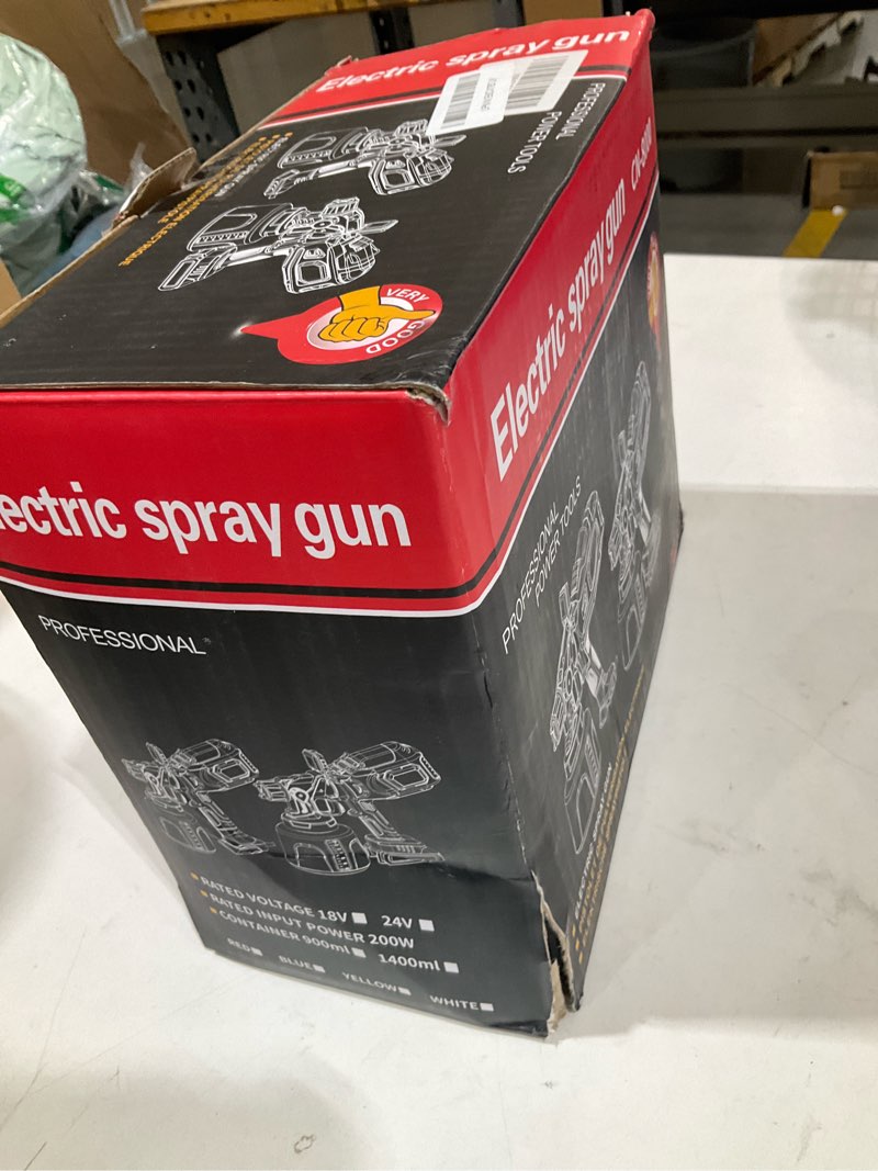 Condition photo showing As Is for cordless paint sprayer with makita 2 * 4ah batteries,6 nozzles & 3 spray patterns & 10 paint bags & 1 night light,spray paint gun with 1400ml container,paint sprayer for house wall furniture yellow