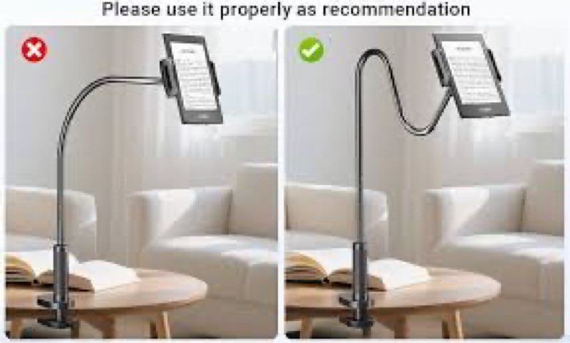 kefotic magnetic gooseneck phone holder for bed laying down, height adjustable bedside floor stand w