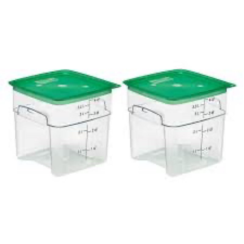Cambro Food Storage Containers with Lids (Microwave Safe and BPA-Free) - 4 QT (Quart) Square Food Storage Container with Lid (2 Pack)