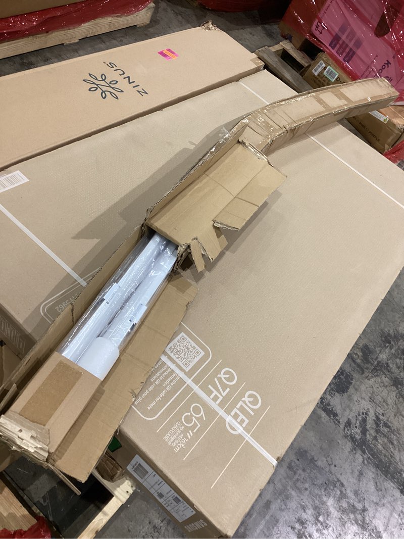 Condition photo showing As Is for antlux 110w led shop light 8ft linear strip lights linkable, 12000 lumens, 5000k, 8 foot garage lights, surface mount and hanging ceiling lighting fixture, 2 pack