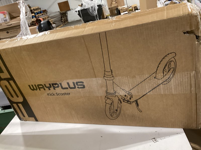 Condition photo showing New/Like New for wayplus ks1 kick scooter for ages 6+,kid, teens & adults. max load 240 lbs. foldable, lightweight, 8in big wheels for kids, teen and adults, 4 adjustable levels. bearing abec9 fed fitness white