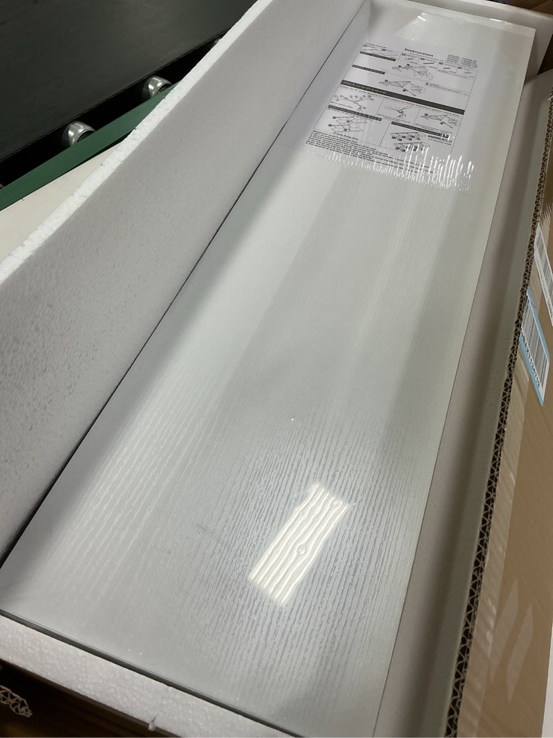Condition photo showing Good Condition for QEEIG Floating Shelves for Wall 35.4" Long - Wall Mounted Shelf Bathroom Kitchen Living Room Bedroom Farmhouse Home Decor Display Bookshelf Large 35.4 x 9.3 inch Set of 2, White (008-90W) 35.4" B. White