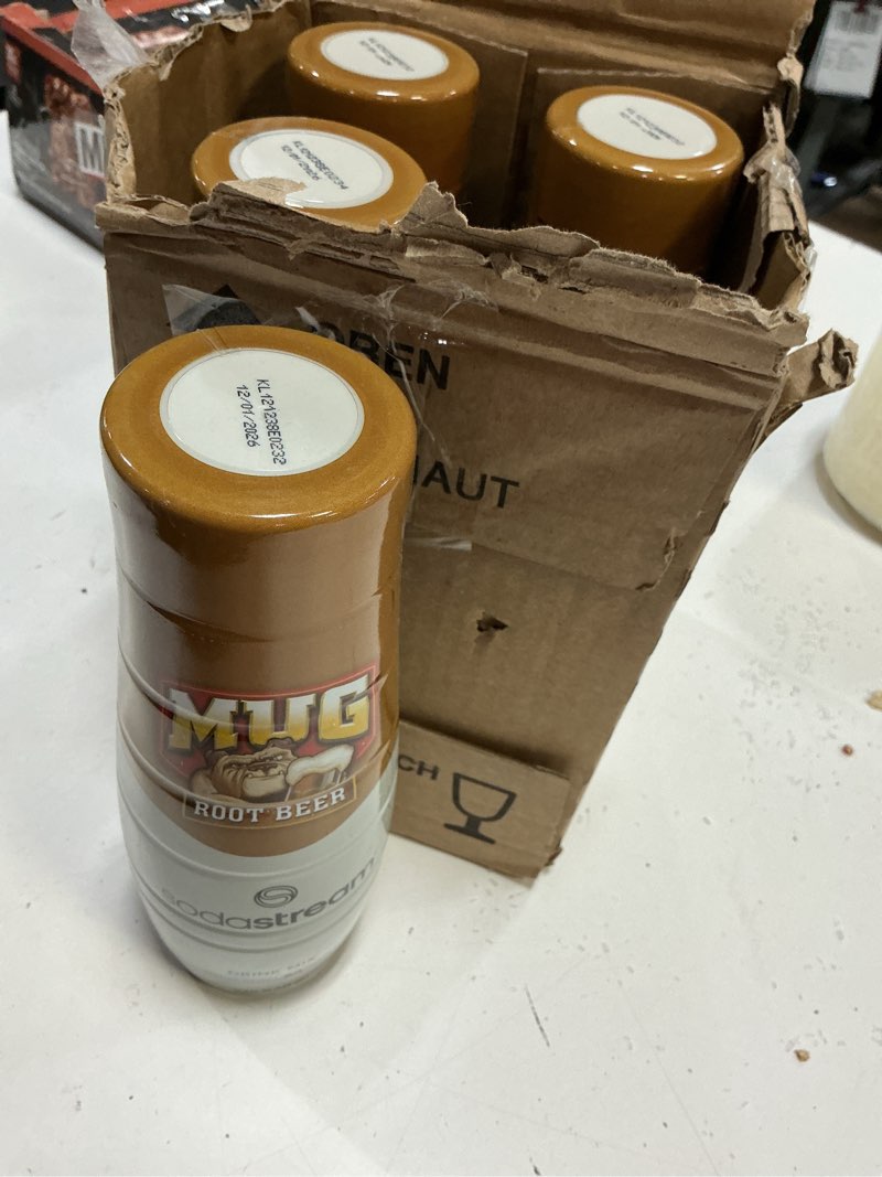 Condition photo showing New/Like New for expiry/date/12/01/2026)sodastream mug root beer drink mix pack of 4 mug root beer 288 fl oz (pack of 4)