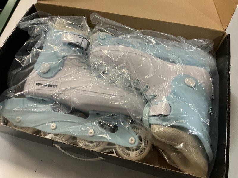 Condition photo showing Good Condition for inline skates for women girls - adult inline skates for outdoor and indoor, with durable outer shell and ankle support, abec-7 bearings, solid and comfortable blue / white us women 8