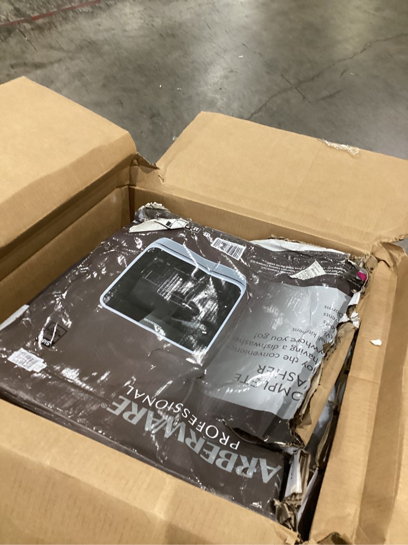 Condition photo showing As Is for Farberware Portable Countertop Dishwasher with 5-Liter Built-in Water Tank - 5-Program System for Home, RV, and Apartment - Wash Dishes, Glass, and Baby Products