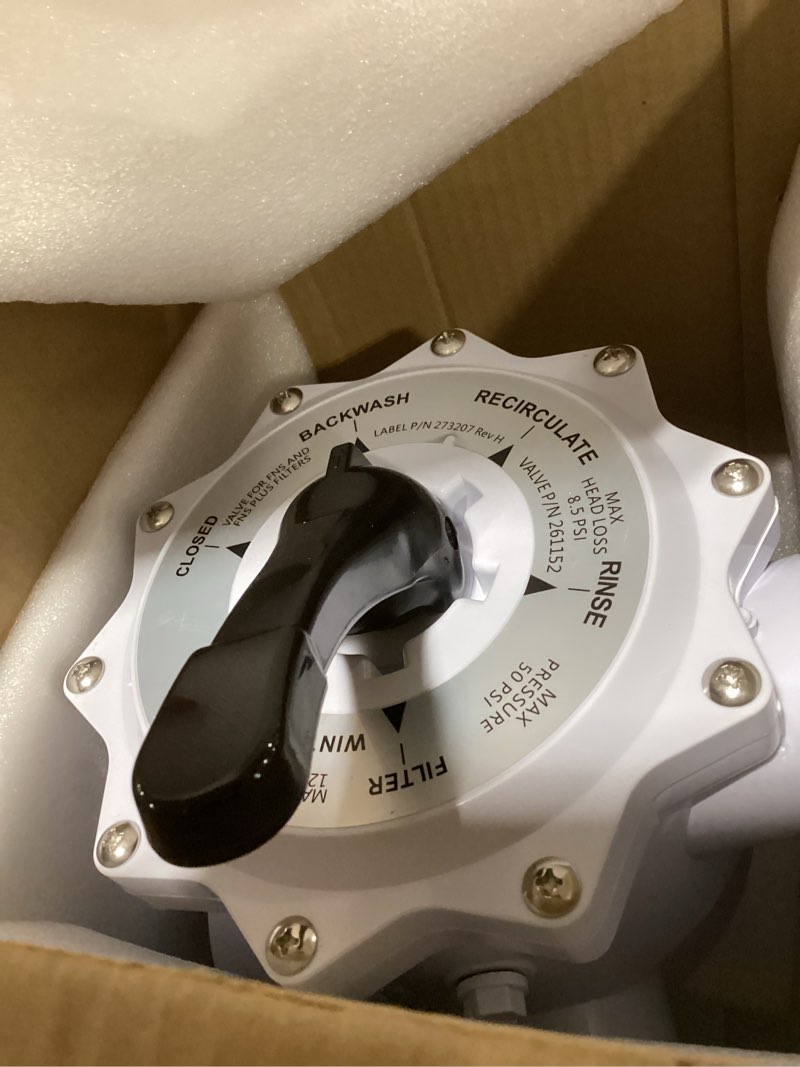 Condition photo showing As Is for e-cowlboy 261152 2-inch threaded multiport valve for fns, fns plus, nautilus plus pool and spa d.e. filters side mount rebuild kit 7.5" centerline sm2-pp2 sm-20-2 upgraded white