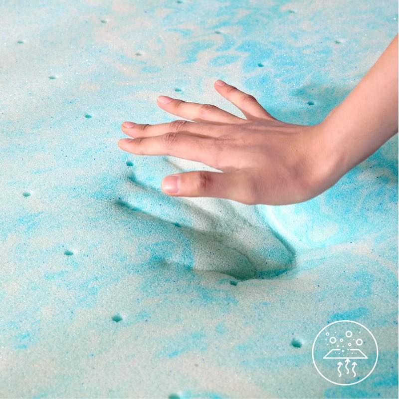 EGOHOME 3 inch Cooling Gel Memory Foam Mattress Topper, Twin Mattress Topper, Blue