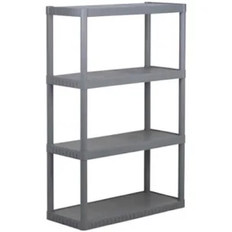 blue hawk 48-in h x 22-in w x 14.25-in d 4-tier plastic freestanding shelving unit