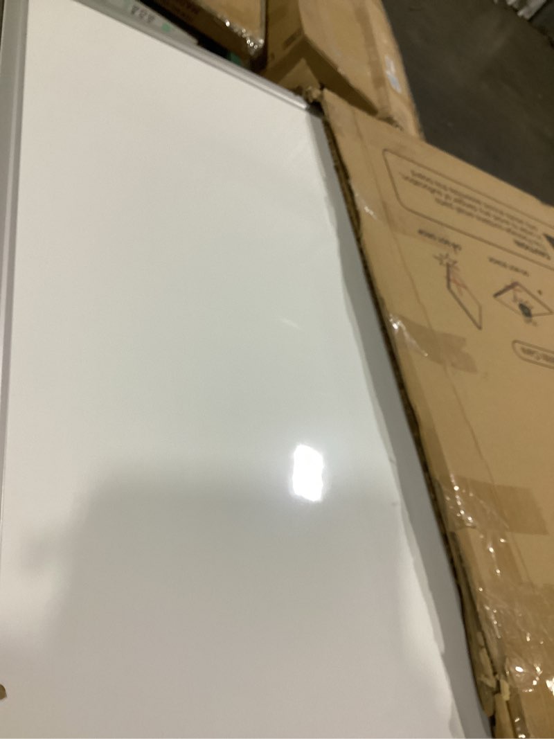 Condition photo showing As Is for rolling whiteboard, double sided magnetic dry erase board height adjustable whiteboard with stand for home office classroom (48" x 32")
