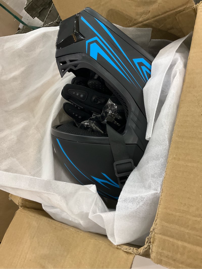 Youth Kids Motocross Helmet Motorcycle Dirt Bike Off-Road Mountain Bike BMX MX ATV Helmet with(Gloves Goggles Mask) 4Pcs Set - DOT Approved(Blue,M) Blue Medium