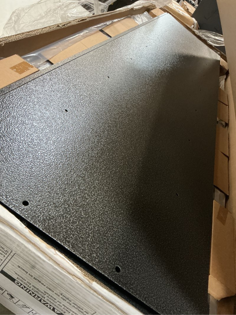 Condition photo showing Good Condition for ready-to-assemble steel freestanding garage cabinet in silver tread (48 in. w x 72 in. h x 18 in. d)