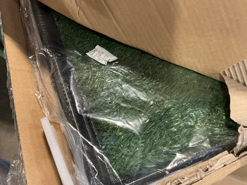 Condition photo showing Good Condition for artificial grass puppy pee pad for dogs and small pets - 20x25 inch, reusable 3-layer turf pads for dogs with tray - indoor and outdoor fake grass potty pet supplies by petmaker medium 3-layer system