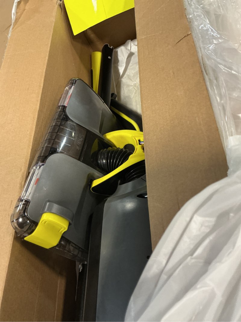 Condition photo showing As Is for shark vacmop cordless hard floor cleaner, vacuum and spray mop, powerful suction, lightweight, led headlights, includes 4 disposable pads, 12oz multi-surface cleaning solution, gray, vm252