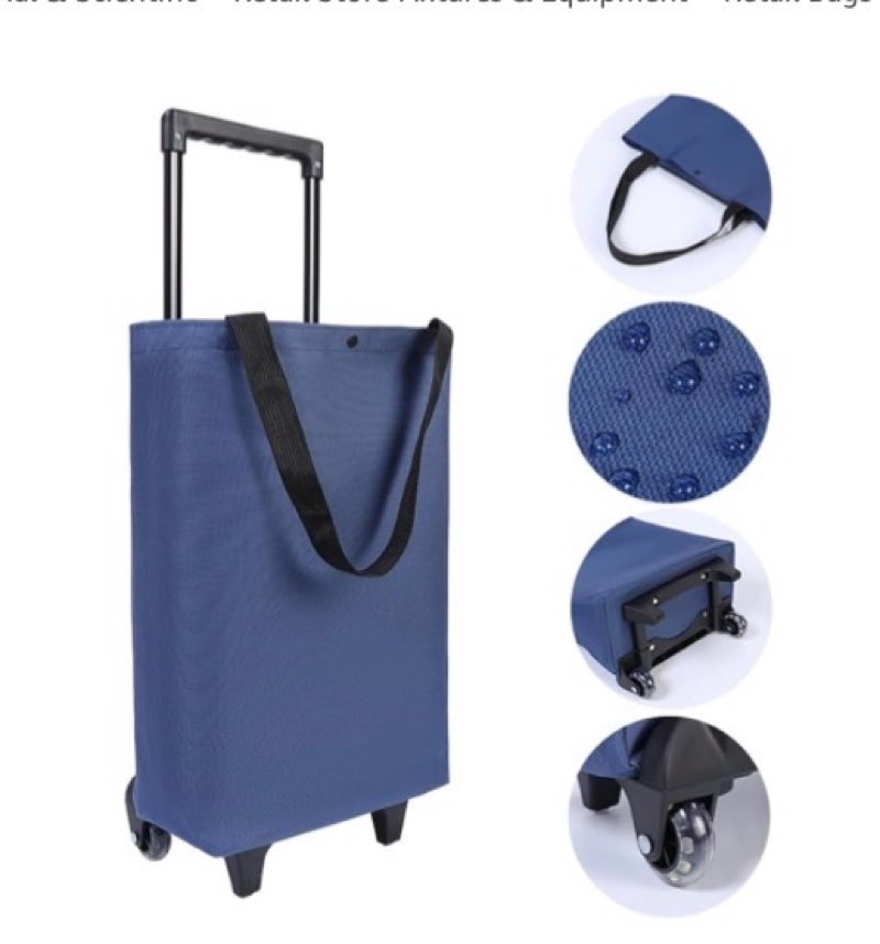 small collapsible shopping cart,shopping cart with wheels,folding portable bag,waterproof rolling shopping bag,trolley tote bag stair climbing cart for traveling shopping,telescoping (cartoon)