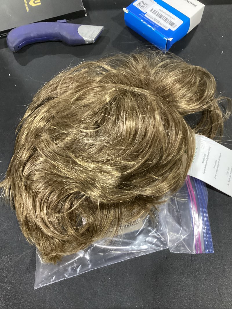 Condition photo showing Good Condition for Swiking Men Wigs Light Brown Layered for Male Guy Short Fluffy Natural Hair Synthetic Halloween Cosplay Costume Party Full Wigs(Light Brown)