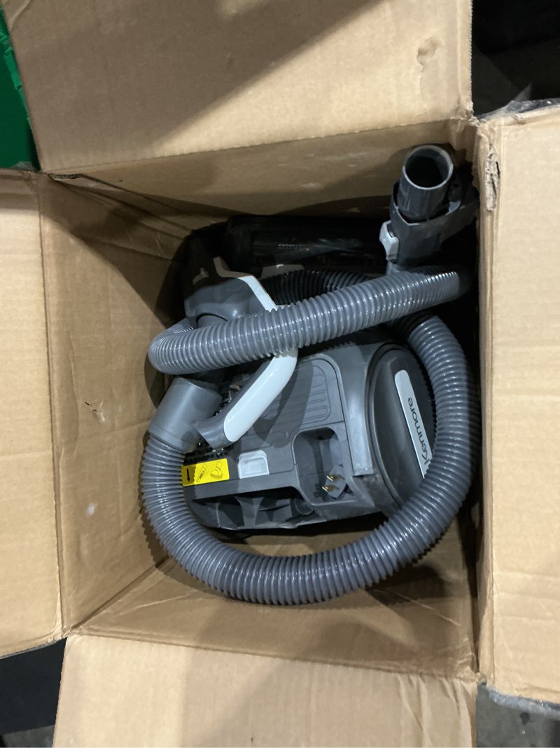Condition photo showing As Is for kenmore dc5070 500 series bagless canister vacuum with hair eliminator brushroll?2-motor cyclonic technology, hepa filtration & 24' auto cord rewind for pet, carpets, hard floors, stairs, white