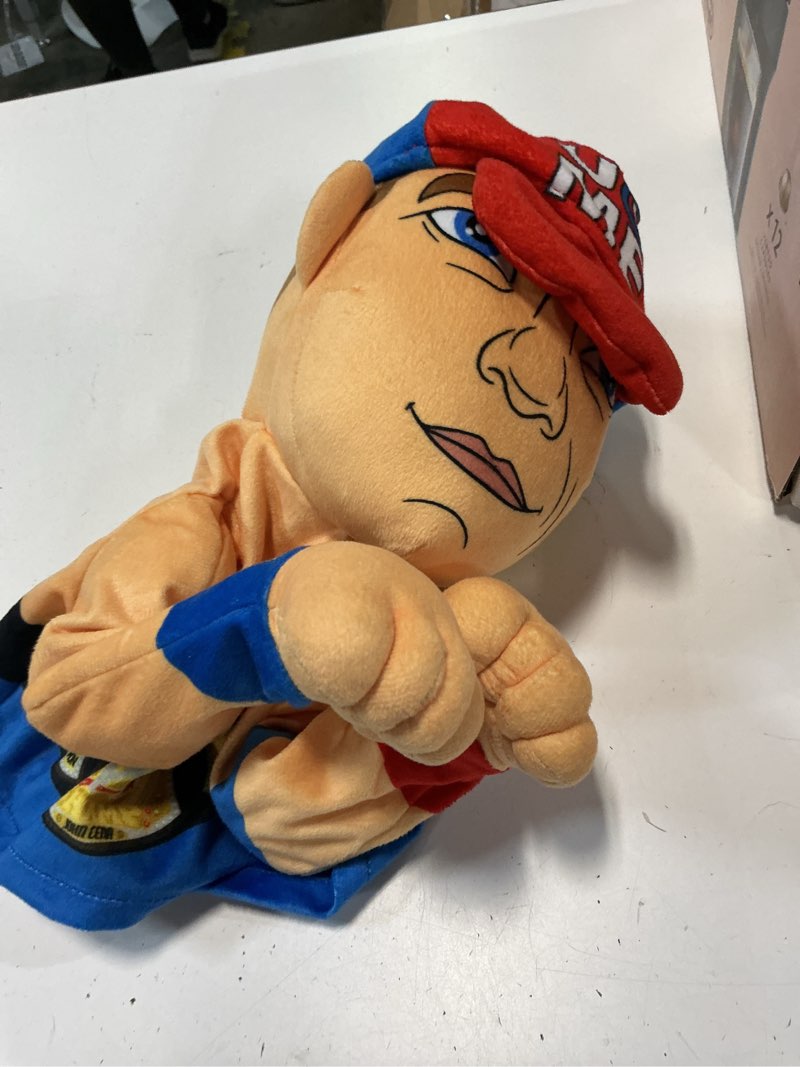 Condition photo showing As Is for wwe rumble champ john cena rumbling plush with sound