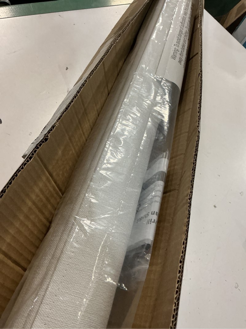 Condition photo showing Good Condition for unishades 100% blackout no tools no drill cordless roman shades for windows, size 44 3/4" w × 60" h (for windows 45" w × 60" h) blackout - off-white blackout - off-white 45" w × 60" h