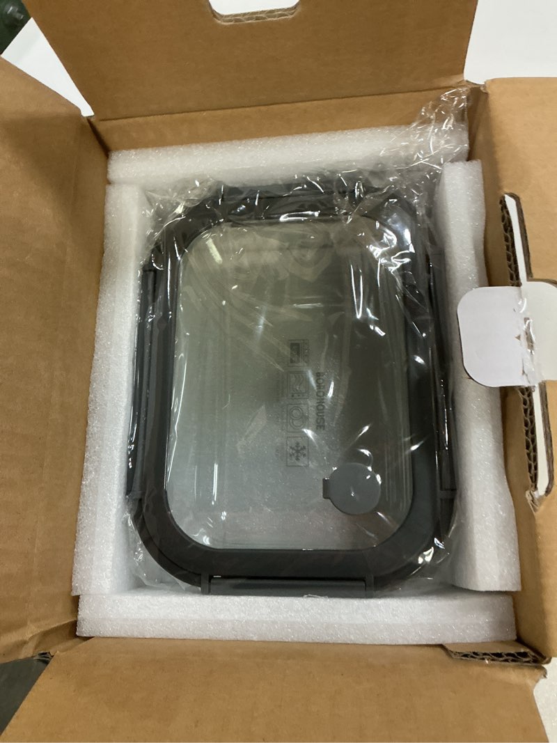 Condition photo showing New/Like New for 2-pack glass food storage containers with tempered lids (630ml/2.7cup) - airtight snap lock, microwave & oven safe (-4?~ 950°f), freezer to baking dish, bpa-free, gift box (gray) tempered lids gray 2.7cup*2