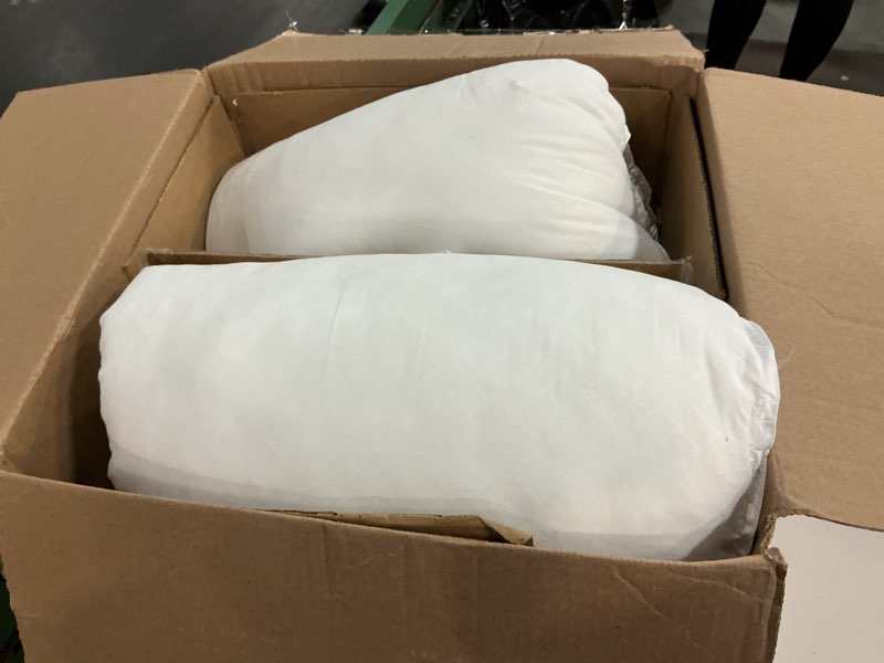 Condition photo showing Good Condition for Bedsure Hotel Pillows King Size, Set of 2 - Luxury Bed Pillows for Sleeping, Decoration Strip Diamond Design Cover, Fluffy Original Down Alternative Filling for Side, Back or Stomach Sleepers King Blue 2