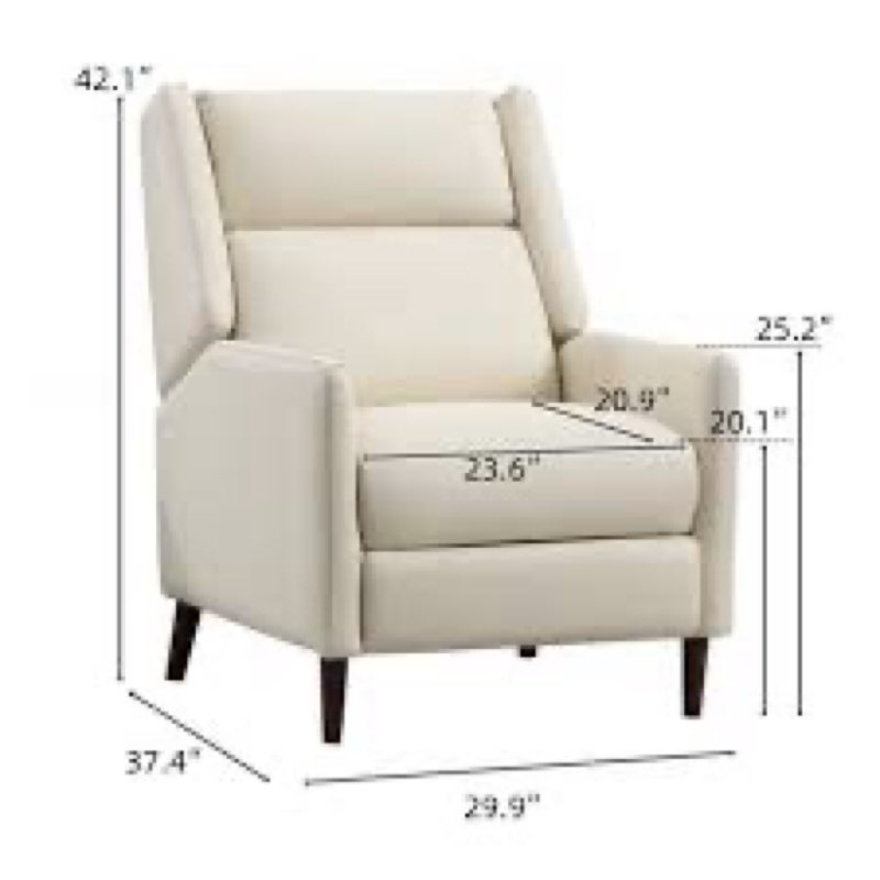 (Incomplete)29.9\" Wide Modern and Soft Top Leather Standard Push Back Recliner