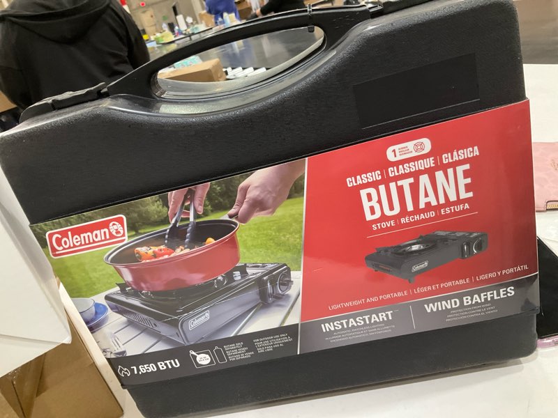 Condition photo showing New/Like New for Coleman Classic 1-Burner Butane Stove, Portable Camping Cooktop with Carry Case & InstaStart Ignition, Adjustable Burner with 7650 BTUs of Power for Camping, Grilling, Tailgating, & More
