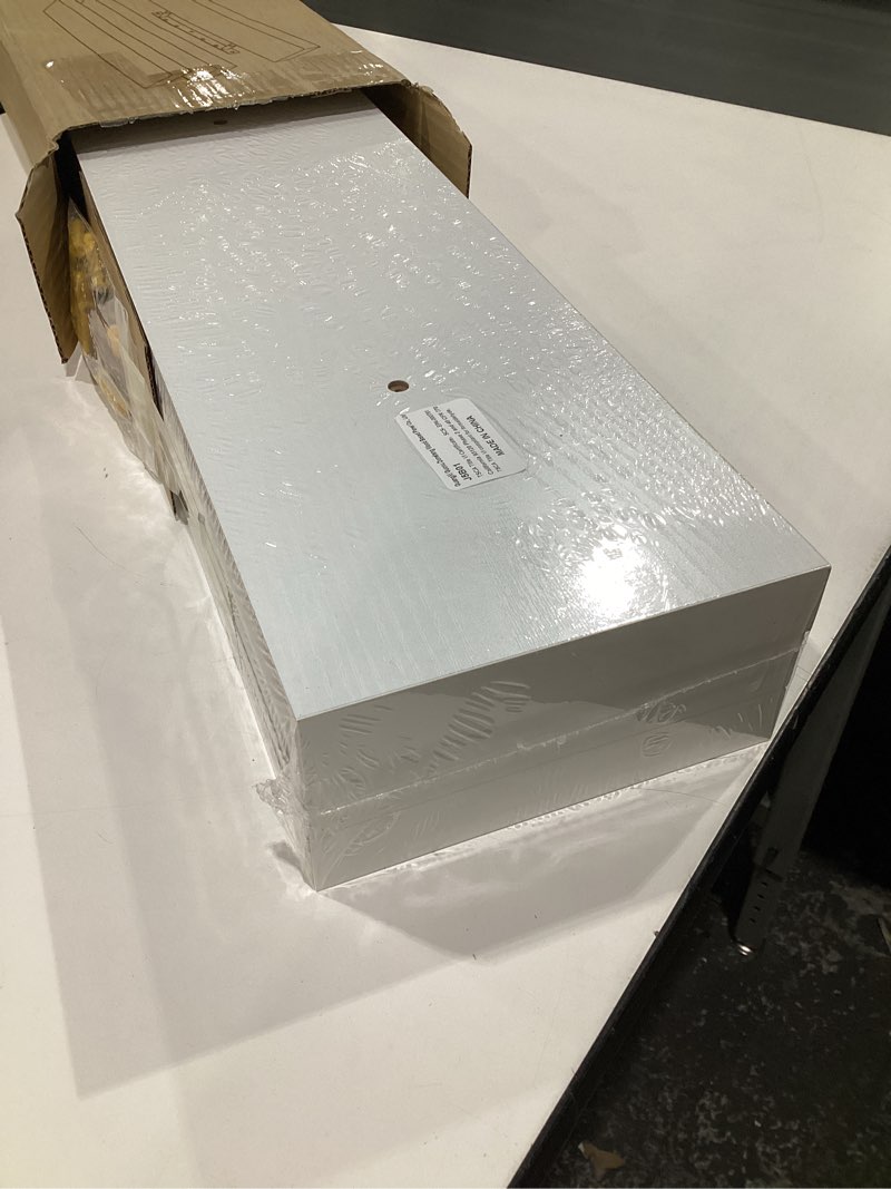 Condition photo showing Good Condition for BAYKA White Floating Shelves for Wall, 22.5 inches Wall Mounted Rustic Wood Shelves for Bathroom, Bedroom, Living Room, Floating Shelves for Books/Storage/Decor (Set of 3) C. White - Modern Minimalist Style 22.5inches