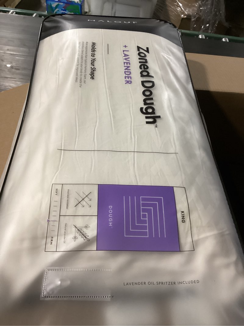Condition photo showing Good Condition for malouf zoned dough memory foam infused with real lavender-natural oil aromatherapy pillow spray included, king king pillow lavender