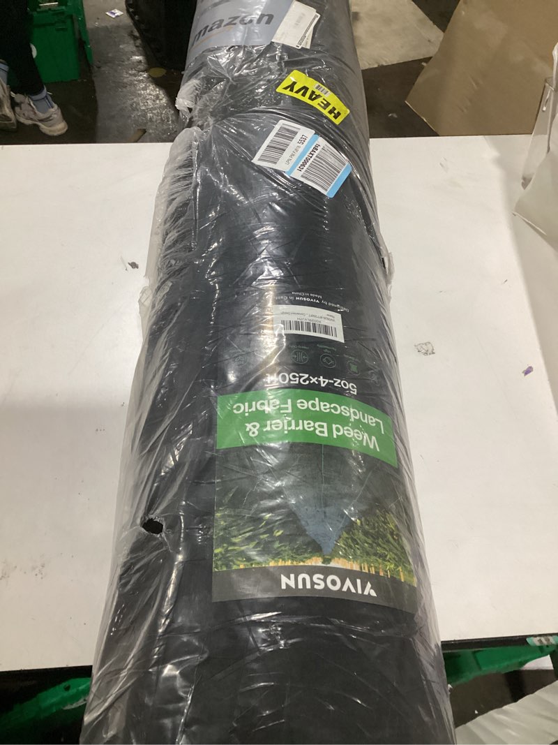 Condition photo showing Good Condition for vivosun premium weed barrier landscape fabric heavy duty, 4ftx250ft 5oz double-layered weed control mat with high permeability, commercial ground cover, easy set up & superior weed control 4×250ft