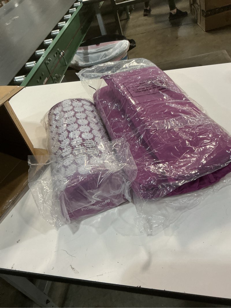 Condition photo showing Good Condition for ProsourceFit Acupressure Mat and Pillow Set for Back/Neck Pain Relief and Muscle Relaxation Large - Purpule/White