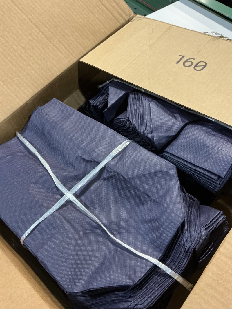 Condition photo showing Good Condition for windyun 100 pcs reusable tote bag bulk 8 x 4 x 10 inch non woven shopping bag with handle christmas reusable grocery gift tote (navy blue) navy blue 100