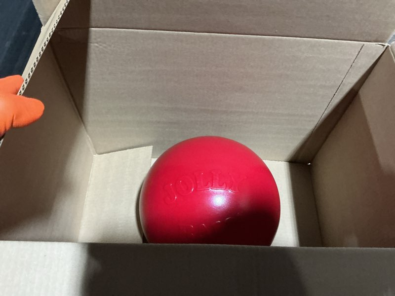 Condition photo showing Good Condition for jolly pets push-n-play ball dog toy, 10 inches/large, red (310 rd) 10 inches/large red